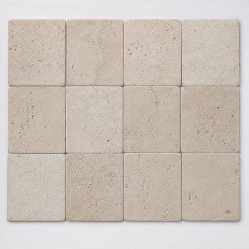Nysa Travertine Tile 6x6 Tumbled close-up