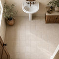 Nysa Travertine Tile 6x6 Tumbled — Powder Room floor