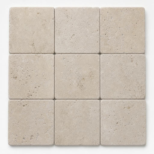 Nysa Travertine Tile 8x8 Tumbled close-up