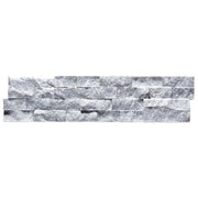 Silver/Secil 5-7/8x24 Mesh Split 3D Stack Quartzite Ledger Stone