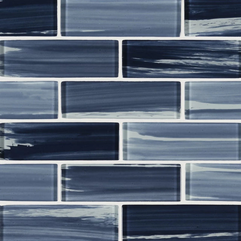 Oceania Azul 2x6 Misc. Glass Subway Tile