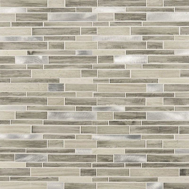 Ocotillo Blend Interlocking Pattern Misc. 0.16 Inch Glass Mosaic Tile