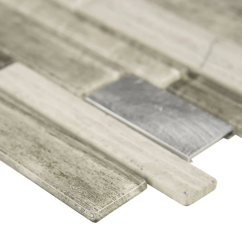 Ocotillo Blend Interlocking Pattern Misc. 0.16 Inch Glass Mosaic Tile