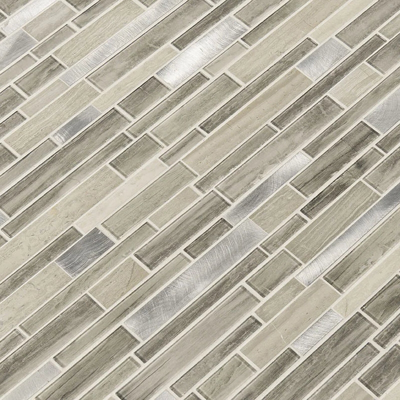 Ocotillo Blend Interlocking Pattern Misc. 0.16 Inch Glass Mosaic Tile