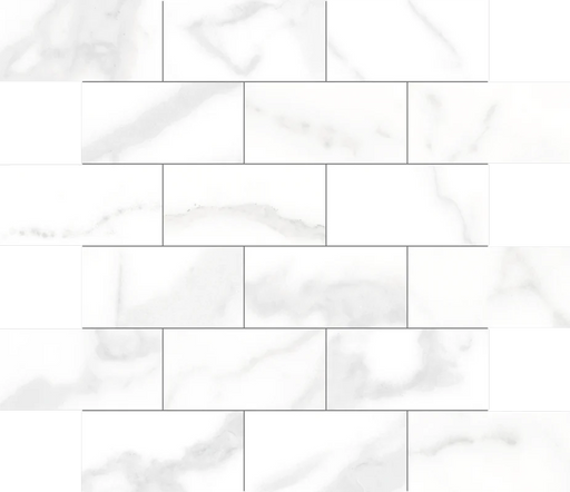 Olimpia Grey 2x4 Pressed Porcelain Mosaic Tile