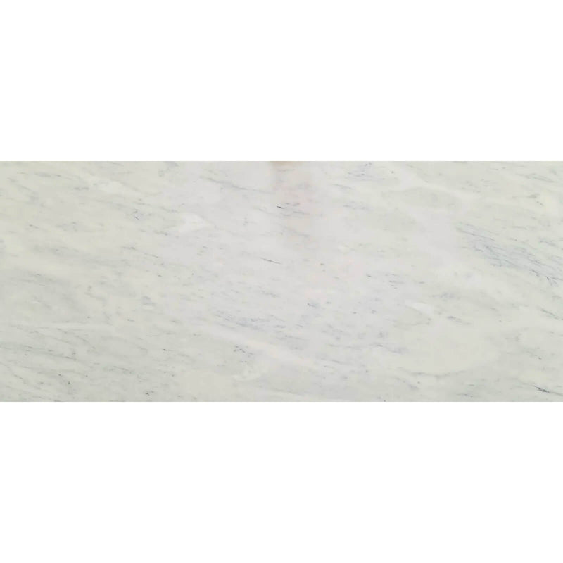 Olympian White Select 2cm honed marble with a white base and soft grey veining.