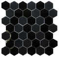 Omni White 2" Hexagon Gloss & Matte Glass Mosaic