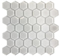 Omni White 2" Hexagon Gloss & Matte Glass Mosaic