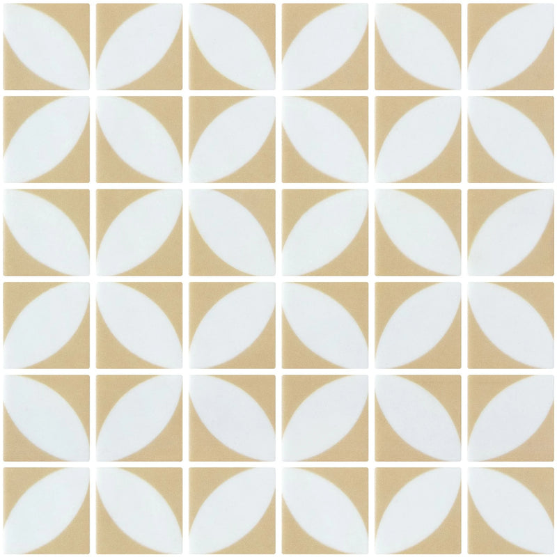 Onix Icon Penta Azalea Vanilla 2x2 Matte Glass Mosaic