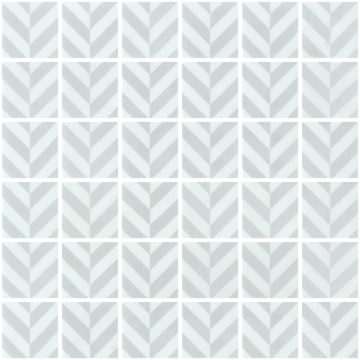 Onix Icon Penta Chevron MS Light Grey 2x2 Matte-Gloss Glass Mosaic