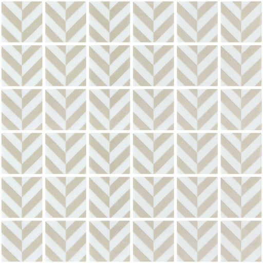 Onix Icon Penta Chevron MS Beige 2x2 Matte-Gloss Glass Mosaic