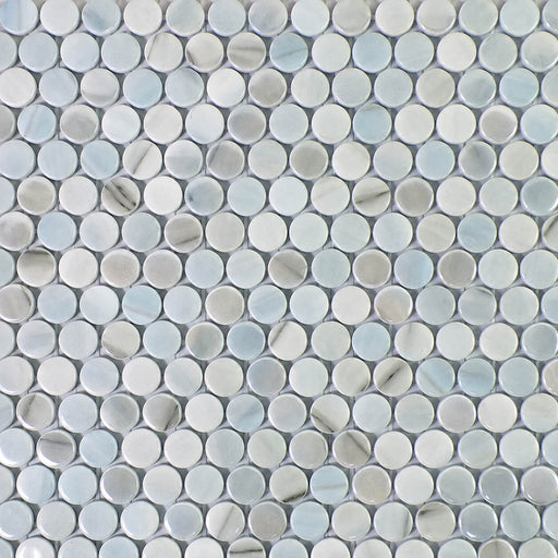Onix Glass Penny Iridis Zoe 3/4x3/4 Pennyround Glossy Glass Mosaic