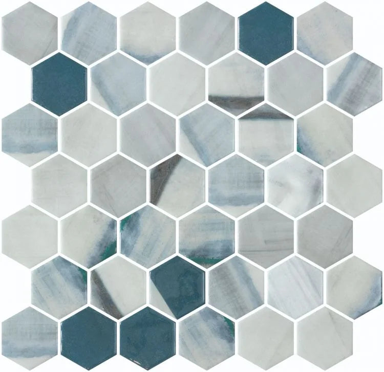 Onix from Spain Vanguard Hex XL Bluish Grey Hexagon Mosaic