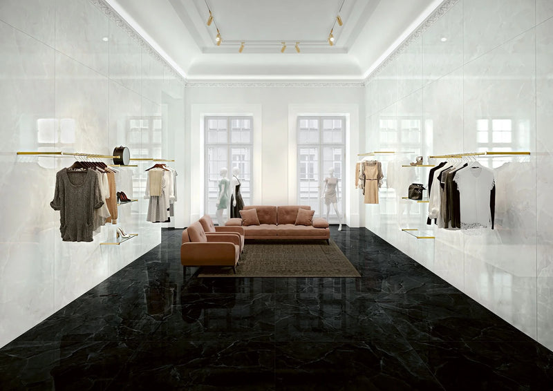 Onyx Collection White 48x48 Polished Porcelain Tile