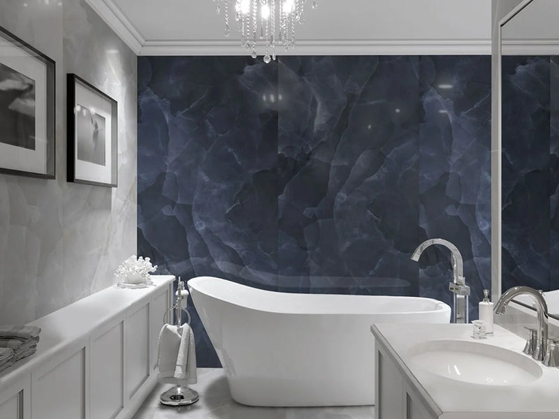 Onyx Collection White 48x48 Polished Porcelain Tile