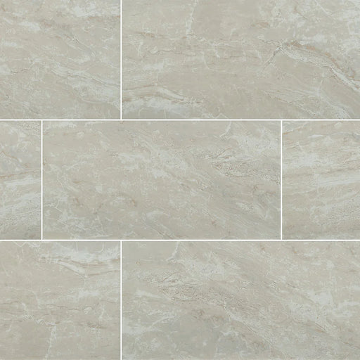 Onyx Ivory 12x24 Polished Porcelain Marble Look Floor Tile