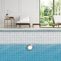 Oriental White (Asian Statuary) Marble 1x1 Honed Mosaic — Swimming Pool pool interior tiling