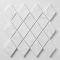 Oriental White (Asian Statuary) Marble 1x2 Honed Diamond / Rhomboid Mosaic close-up