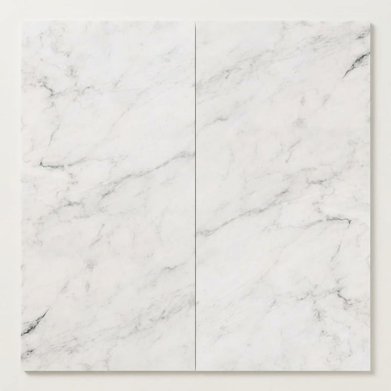 Oriental White (Asian Statuary) Marble 12x24 Honed Tile close-up