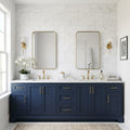 Oriental White (Asian Statuary) Marble 18x36 Honed Tile — Bathroom vanity wall
