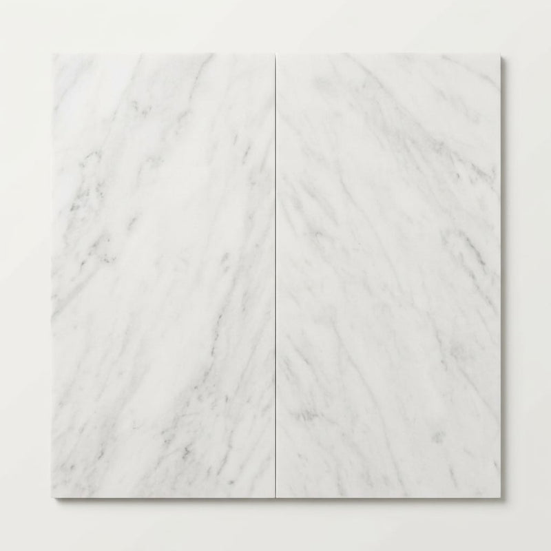 Oriental White (Asian Statuary) Marble 18x36 Honed Tile close-up