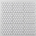 Oriental White (Asian Statuary) Marble 2x2 Honed Hexagon Mosaic Vortex Hexagon (w/ Blue-Gray) close-up