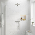 Oriental White (Asian Statuary) Marble 24x24 Honed Tile — Bathroom shower wall