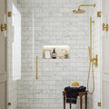 Oriental White (Asian Statuary) Marble 4x12 Honed Tile — Bathroom shower wall