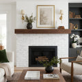 Oriental White (Asian Statuary) Marble 4x12 Honed Tile — Living Room fireplace surround