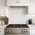 Oriental White (Asian Statuary) Marble 4x12 Honed Tile — Kitchen backsplash