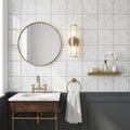 Oriental White (Asian Statuary) Marble 4x4 Tumbled Tile — Powder Room wall