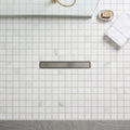 Oriental White (Asian Statuary) Marble 5/8x5/8 Honed Mosaic — Bathroom shower floor