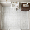 Oriental White (Asian Statuary) Marble 6x6 Honed Tile — Powder Room floor