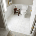 Oriental White (Asian Statuary) Marble 6x6 Tumbled Tile — Bathroom floor