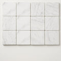 Oriental White (Asian Statuary) Marble 6x6 Tumbled Tile close-up