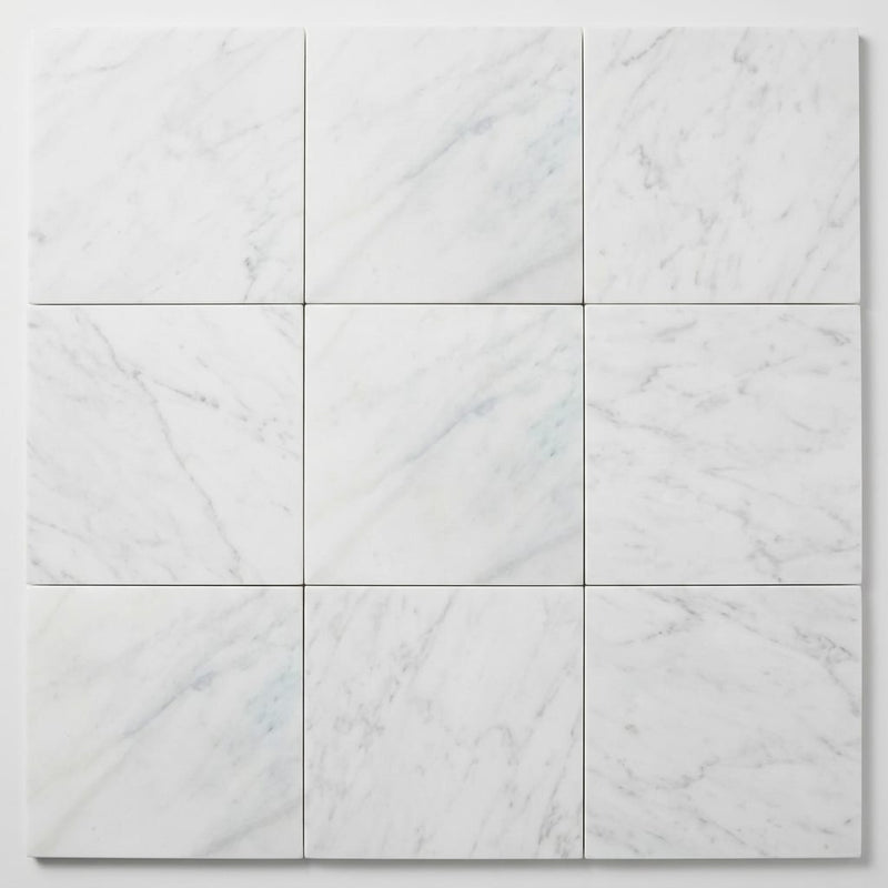 Oriental White Marble Tile 12x12 Honed close-up