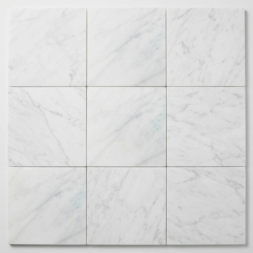 Oriental White Marble Tile 12x12 Honed close-up