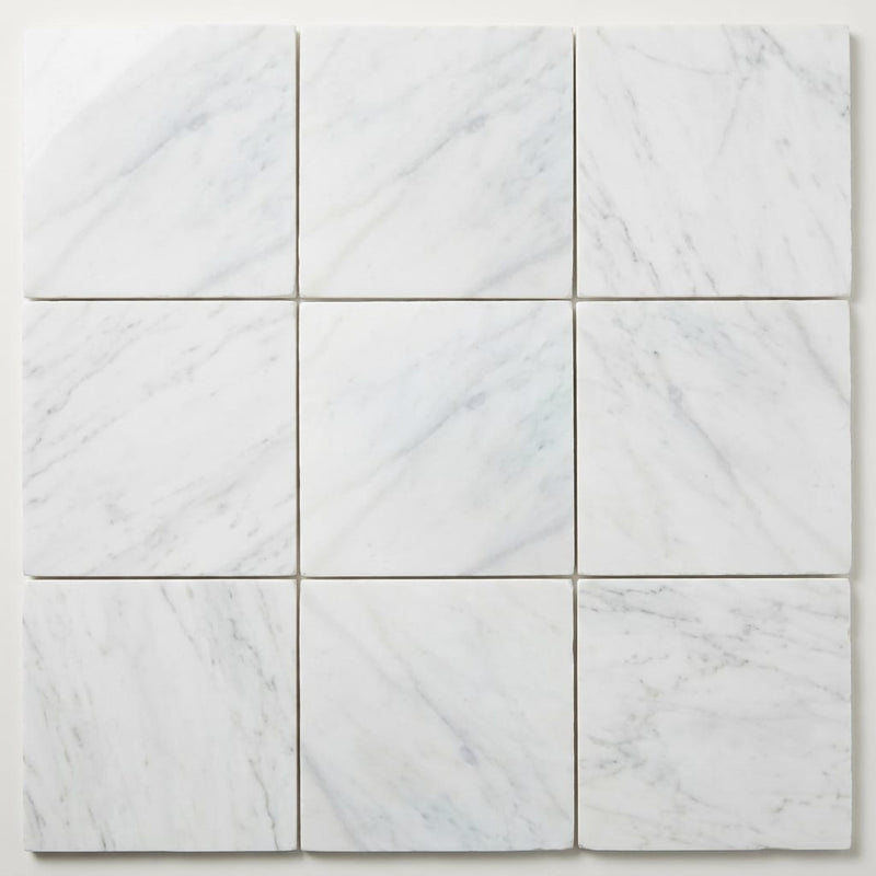 Oriental White Marble Tile 12x12 Polished close-up