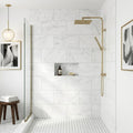 Oriental White Marble Tile 12x24 Honed — Bathroom shower wall