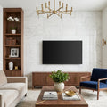 Oriental White Marble Tile 12x24 Polished — Living Room feature wall