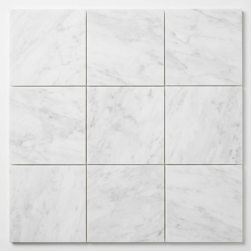 Oriental White Marble Tile 6x6 Honed close-up