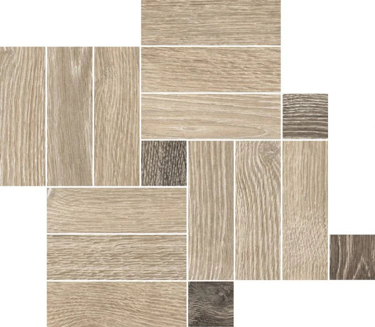 Orto Botanico OB01 Beige 14x16 Wood Look Porcelain Mosaic