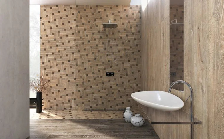Orto Botanico OB01 Beige 14x16 Wood Look Porcelain Mosaic