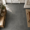 Ostrich Grey 12x12 Gauged Quartzite Tile — Hallway floor
