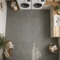 Ostrich Grey 12x12 Gauged Quartzite Tile — Laundry Room floor