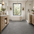 Ostrich Grey 12x24 Gauged Quartzite Tile — Primary Bath floor