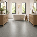 Ostrich Grey 12x24 Honed Quartzite Tile — Bathroom floor