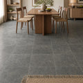 Ostrich Grey 16x16 Gauged Quartzite Tile — Dining Room floor