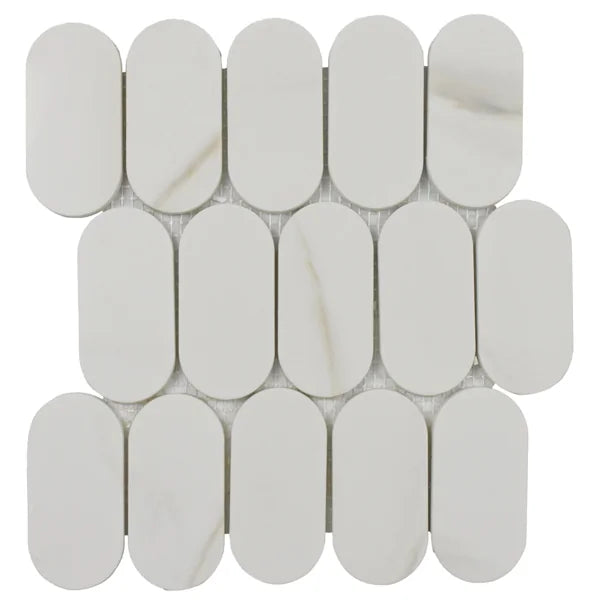 Rockart Calcata Gold Oval 10x10 Natural Stone & Glass Mosaic