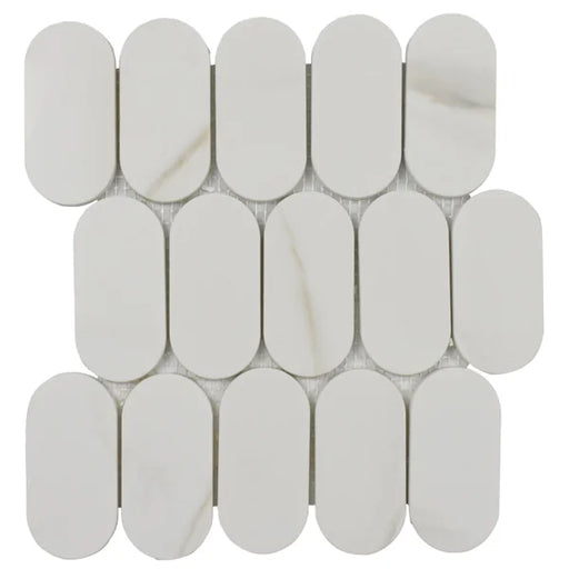 Rockart Calcata Gold Oval 10x10 Natural Stone & Glass Mosaic